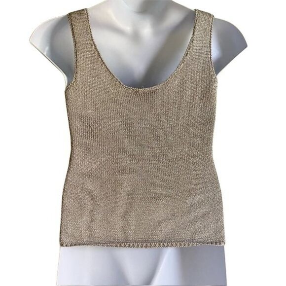 Liz Claiborne Sleeveless Silver Sparkly Top Womens Medium - Picture 6 of 10